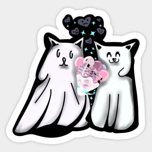 Cat ghosts Sticker